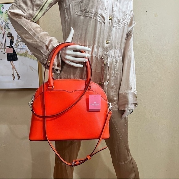 KATE SPADE Payton Medium Dome Satchel in Coral. Nwt Perfect Spring bag - Picture 5 of 13